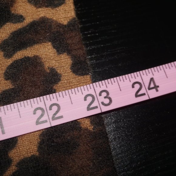 Vintage 90s Animal Leopard Print Lambswool Angora Cardigan Sweater Large - Picture 5 of 5